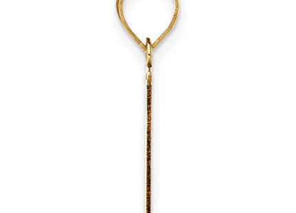 14K Polished Etched Letter Initial Pendant (Large)