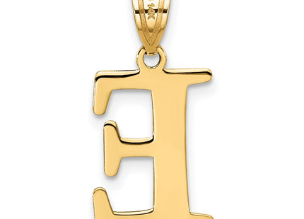 14K Polished Etched Letter Initial Pendant (Large)