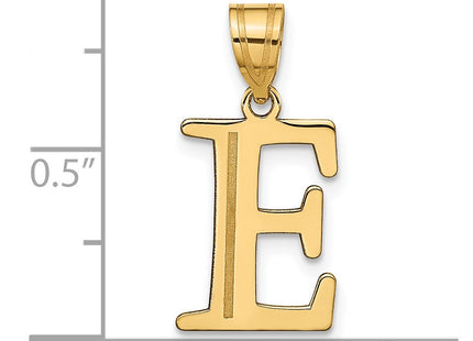 14K Polished Etched Letter Initial Pendant (Large)
