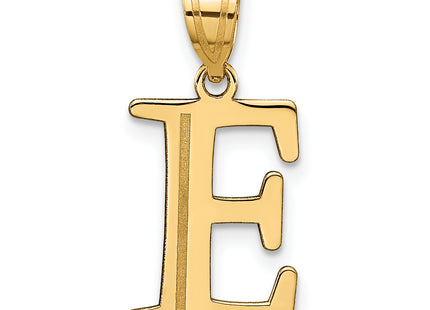 14k Polished Etched Letter Initial Pendant (Large)
