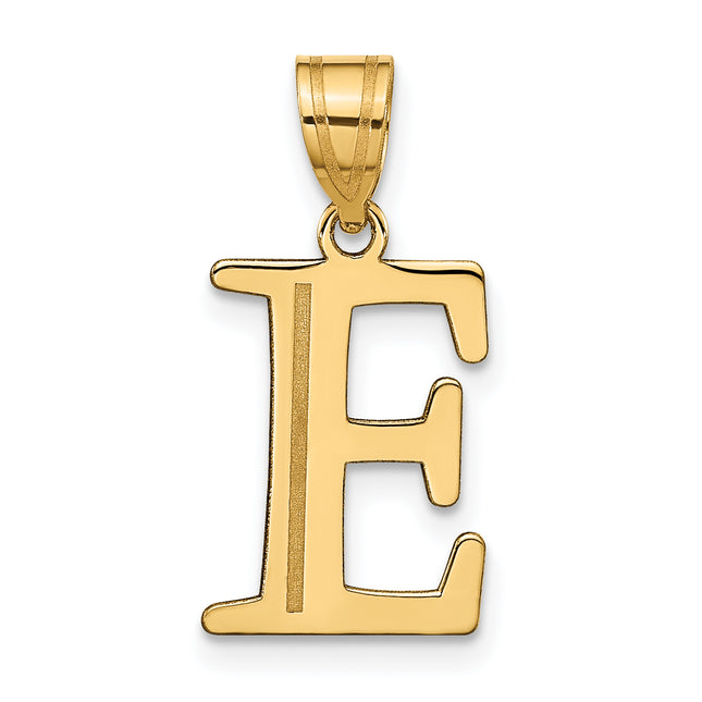 14k Polished Etched Letter Initial Pendant (Large)