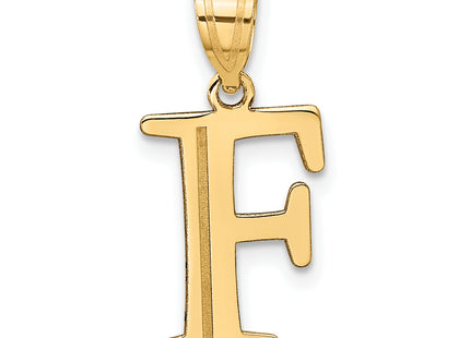 14k Polished Etched Letter Initial Pendant (Large)