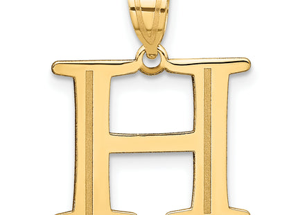 14k Polished Etched Letter Initial Pendant (Large)