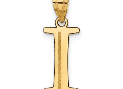 14k Polished Etched Letter Initial Pendant (Large)
