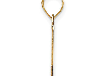 14k Polished Etched Letter Initial Pendant (Large)