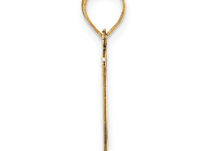 14k Polished Etched Letter K Initial Pendant (Style YC1437K)