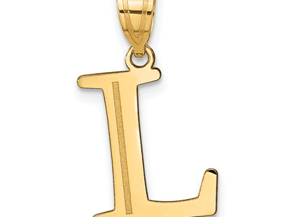 14k Polished Etched Letter Initial Pendant (Large)