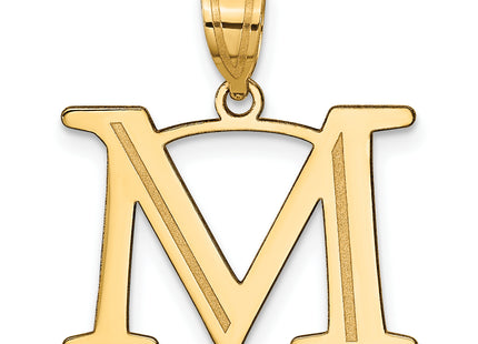 14k Polished Etched Letter Initial Pendant (Large)