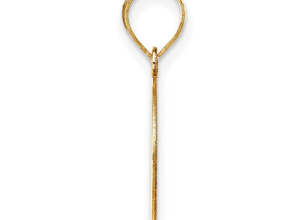 14k Polished Etched Letter O Initial Pendant (Style YC1437O)