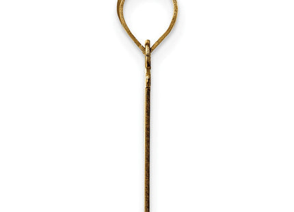 14k Polished Etched Letter P Initial Pendant (Style YC1437P)