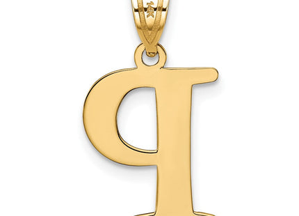 14k Polished Etched Letter P Initial Pendant (Style YC1437P)