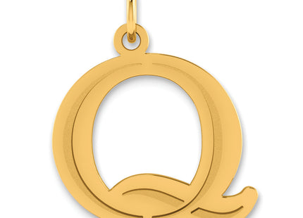 14k Polished Etched Letter Initial Pendant (Large)