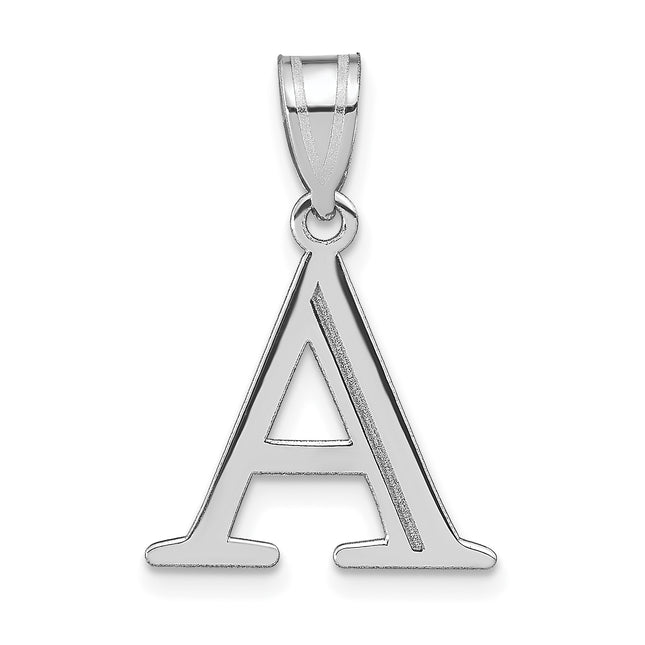 14kw Polished Etched Letter Initial Pendant