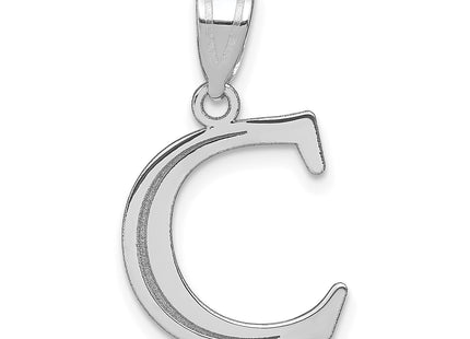 14kw Polished Etched Letter Initial Pendant