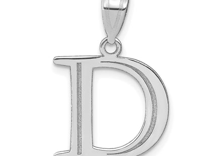 14kw Polished Etched Letter Initial Pendant
