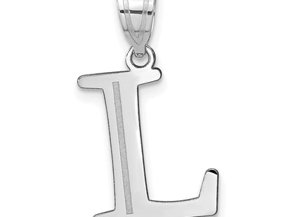 14kw Polished Etched Letter Initial Pendant