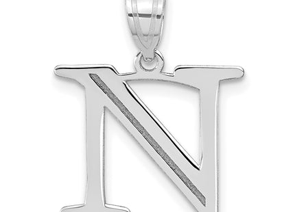 14kw Polished Etched Letter Initial Pendant