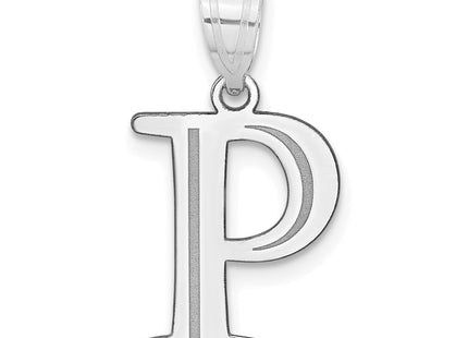 14kw Polished Etched Letter Initial Pendant