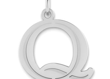 14kw Polished Etched Letter Initial Pendant