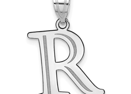 14kw Polished Etched Letter Initial Pendant