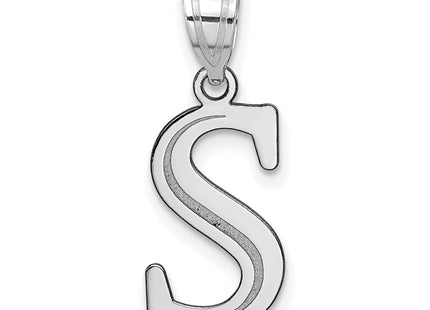 14kw Polished Etched Letter Initial Pendant