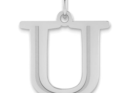 14kw Polished Etched Letter Initial Pendant