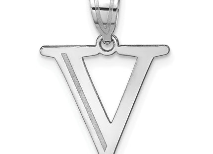 14kw Polished Etched Letter Initial Pendant