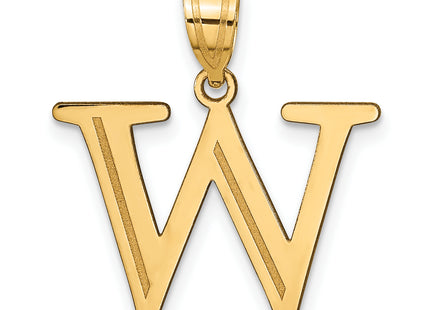 14k Polished Etched Letter Initial Pendant (Large)