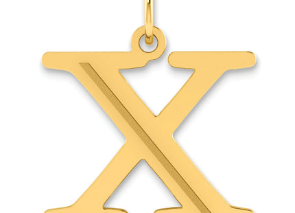 14k Polished Etched Letter Initial Pendant (Large)