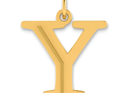 14k Polished Etched Letter Initial Pendant (Large)