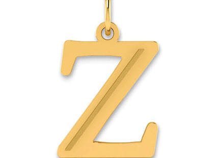 14k Polished Etched Letter Z Initial Pendant (Style YC1437Z)