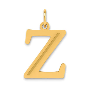 14k Polished Etched Letter Z Initial Pendant (Style YC1437Z)