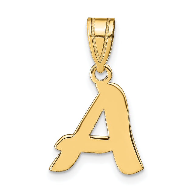 14k Polished Script Letter Initial Pendant