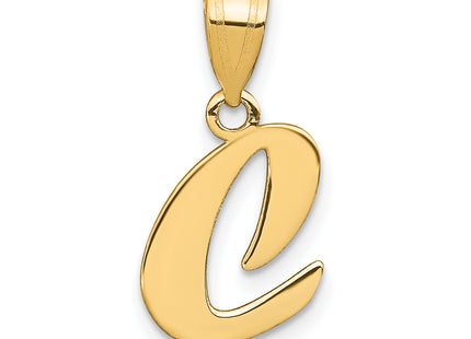 14k Polished Script Letter Initial Pendant