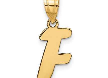 14k Polished Script Letter Initial Pendant