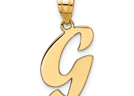 14k Polished Script Letter Initial Pendant