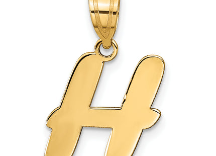 14k Polished Script Letter Initial Pendant