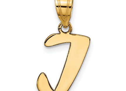 14k Polished Script Letter Initial Pendant