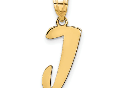 14k Polished Script Letter Initial Pendant