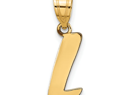 14k Polished Script Letter Initial Pendant