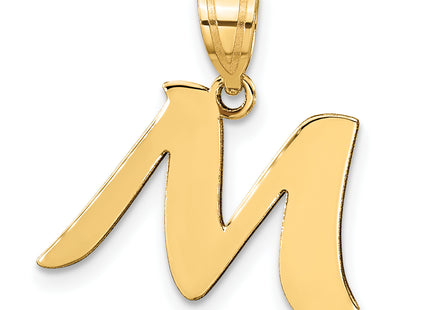 14k Polished Script Letter Initial Pendant