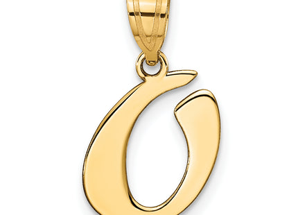 14k Polished Script Letter Initial Pendant
