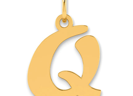 14k Polished Script Letter Initial Pendant