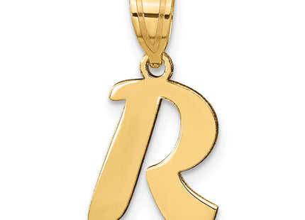 14k Polished Script Letter Initial Pendant