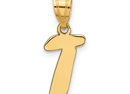 14k Polished Script Letter Initial Pendant