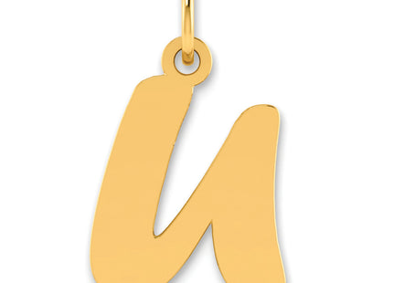 14k Polished Script Letter Initial Pendant