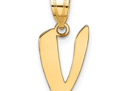 14k Polished Script Letter Initial Pendant