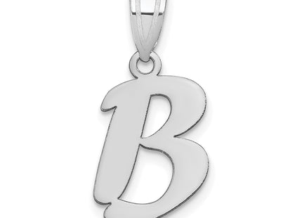 14kw Polished Script Letter Initial Pendant