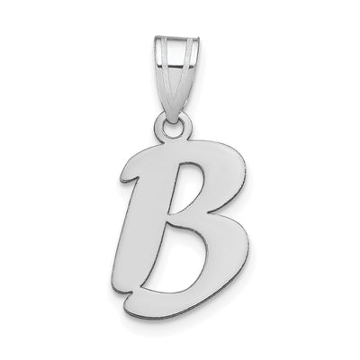 14kw Polished Script Letter Initial Pendant