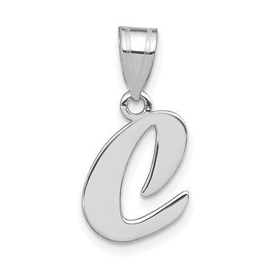 14kw Polished Script Letter Initial Pendant